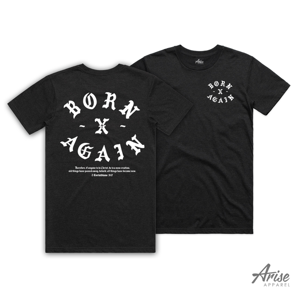 【BADBLOOD】BORN TO BE T-shirt - Black Born-x-again-t-shirt-heather-