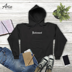 Redeemed Hoodie Sweatshirt (minimal text)