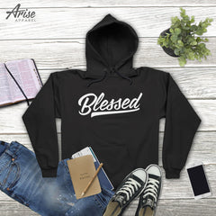 Blessed Script Calligraphy Hoodie Sweatshirt